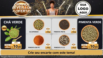 Modelo de TV para TV Horizontal com o tema Grande Réveillon de Ofertas para Produtos Naturais
