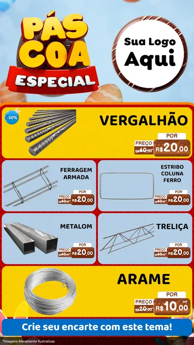 Modelo de TV para TV Vertical com o tema Páscoa Especial para Ferragens