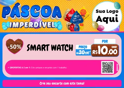 Modelo de Cartaz para Cartaz A4 Horizontal com o tema Páscoa Imperdível para Informática