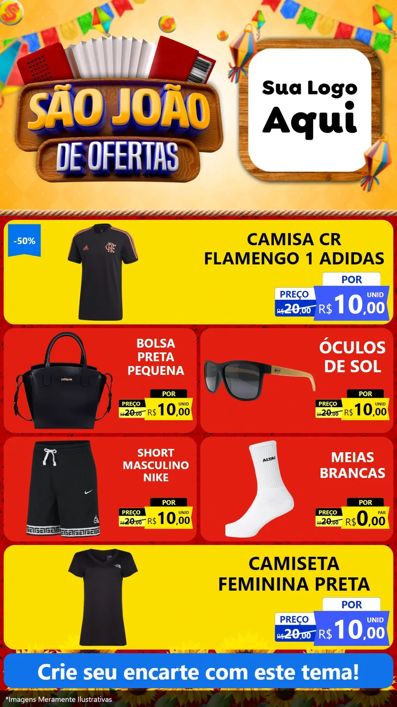 Modelo de TV para TV Vertical com o tema São João de Ofertas para Roupas e acessórios