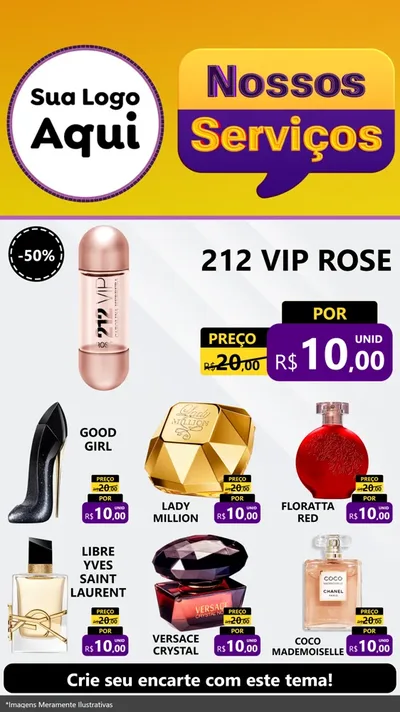 Modelo de Rede Social para Stories com o tema Nossos Serviços para Perfumes