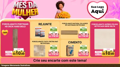 Modelo de TV para TV Horizontal com o tema Mês da Mulher para Pisos e revestimentos