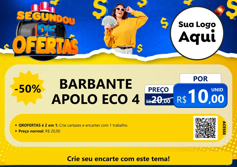 Modelo de Cartaz para Cartaz A4 Horizontal com o tema Segundou de Ofertas para Armarinho e Aviamentos