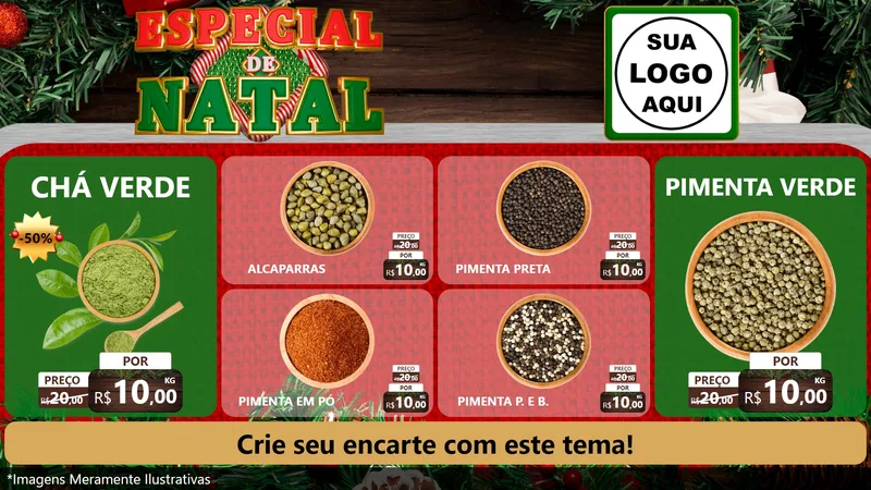 Modelo de TV para TV Horizontal com o tema Especial de Natal para Produtos Naturais