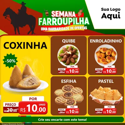 Modelo de Rede Social para Feed Facebook com o tema Semana Farroupilha - Uma Barbaridade de Ofertas para Salgadaria