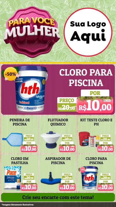 Modelo de Rede Social para Stories com o tema Para Você Mulher para Produtos para Piscina