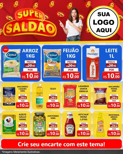 Modelo de Rede Social para Feed Instagram com o tema Super Saldão para Supermercado