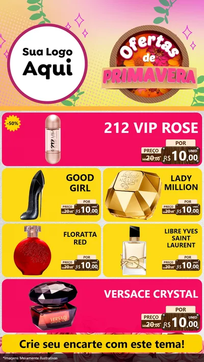 Modelo de TV para TV Vertical com o tema Ofertas de Primavera para Perfumes