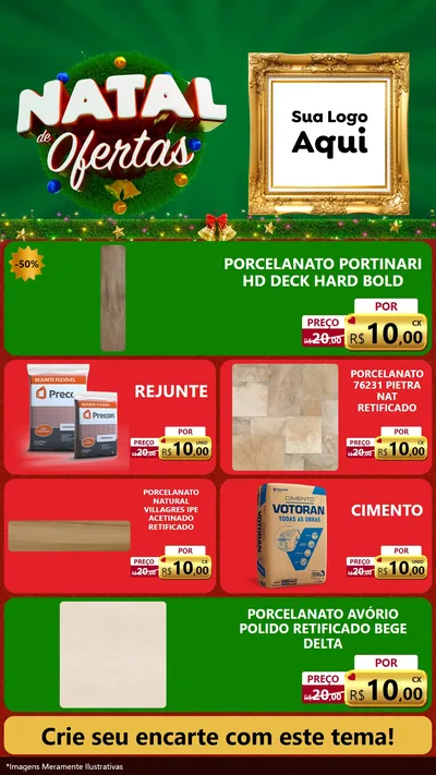 Modelo de TV para TV Vertical com o tema Natal de Ofertas para Pisos e revestimentos