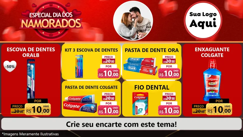Modelo de TV para TV Horizontal com o tema Especial Dia Dos Namorados para Higiene Pessoal