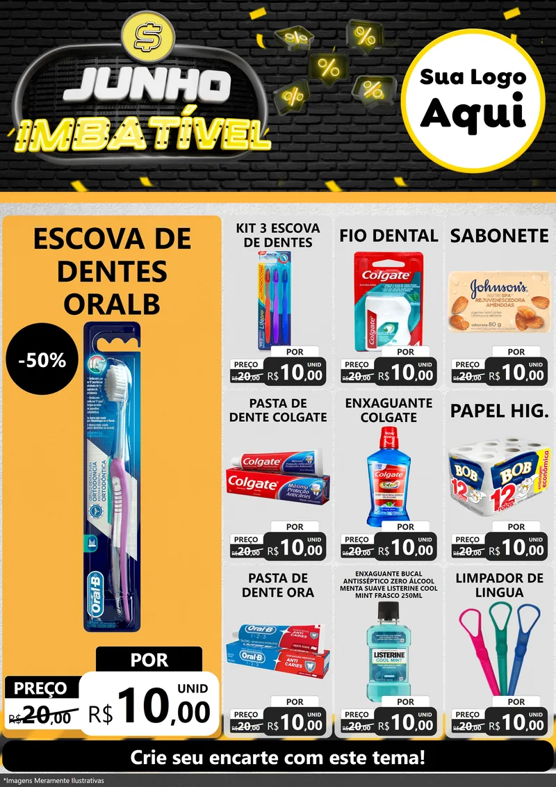 Modelo de Encarte para Encarte A4 Vertical com o tema Junho Imbatível para Higiene Pessoal