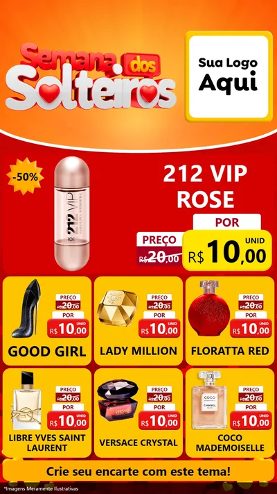 Modelo de Rede Social para Stories com o tema Semana dos Solteiros para Perfumes