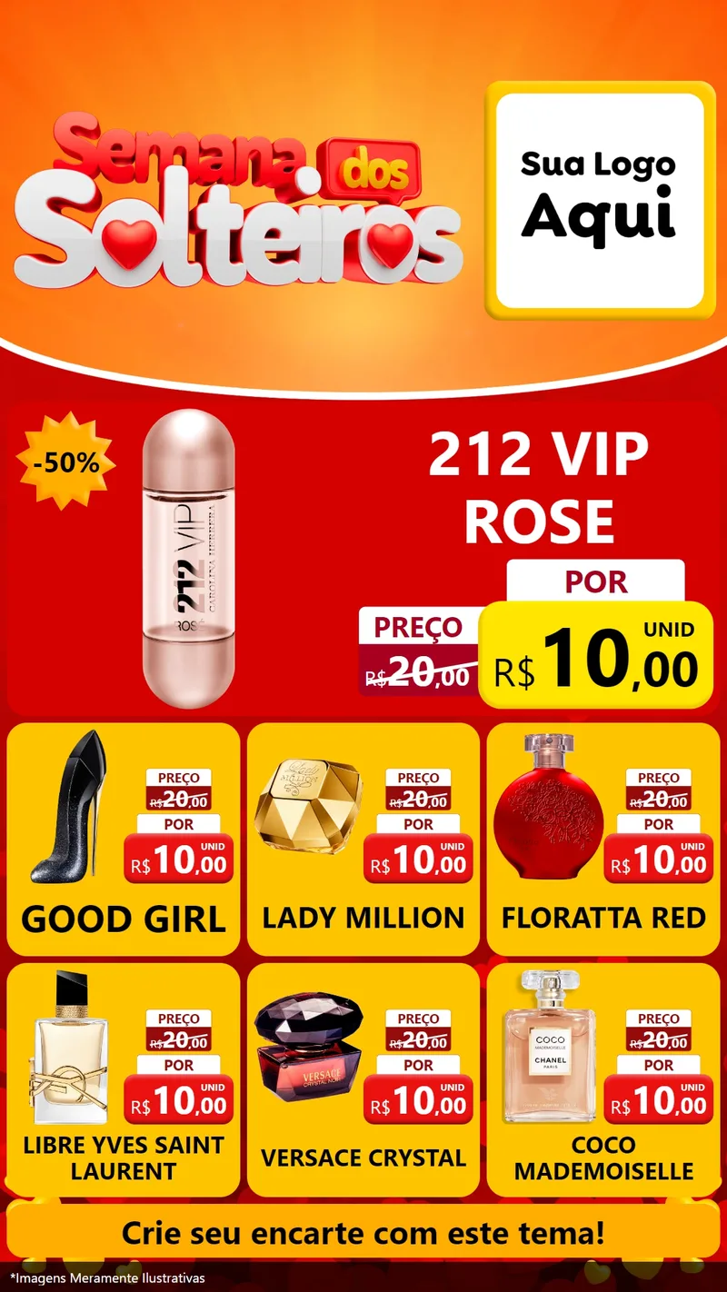 Modelo de Rede Social para Stories com o tema Semana dos Solteiros para Perfumes
