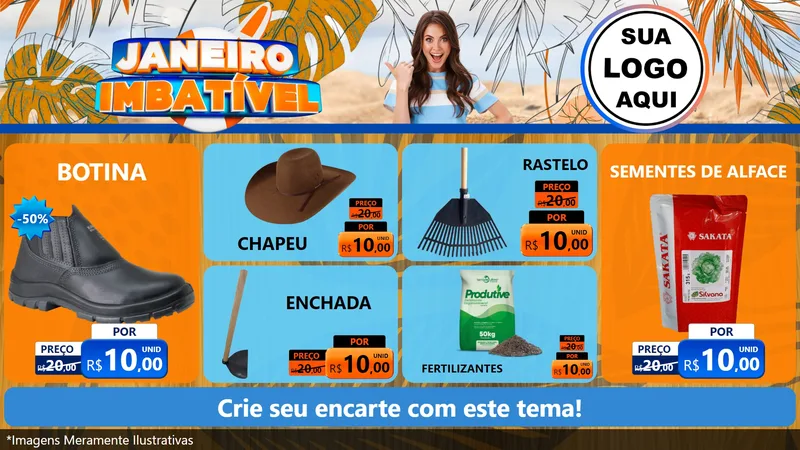 Modelo de TV para TV Horizontal com o tema Janeiro Imbatível para Agropecuária