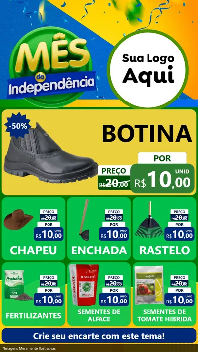 Modelo de Rede Social para Stories com o tema Mês da Independência para Agropecuária