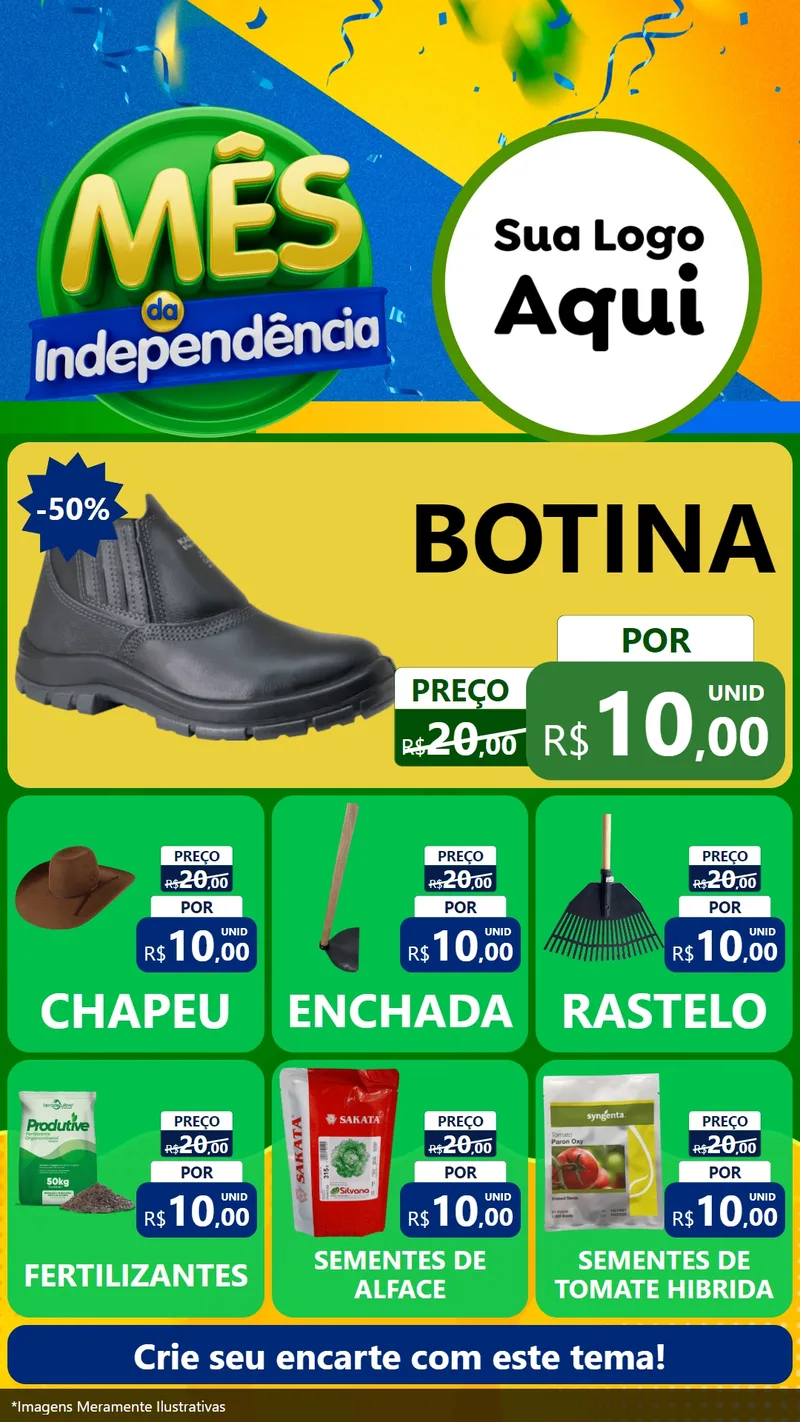 Modelo de Rede Social para Stories com o tema Mês da Independência para Agropecuária