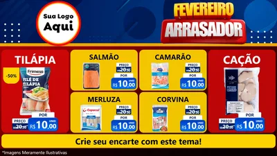 Modelo de TV para TV Horizontal com o tema Fevereiro Arrasador para Peixaria