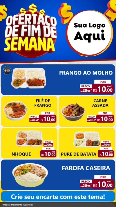 Modelo de TV para TV Vertical com o tema Ofertaço de Fim de Semana para Restaurante