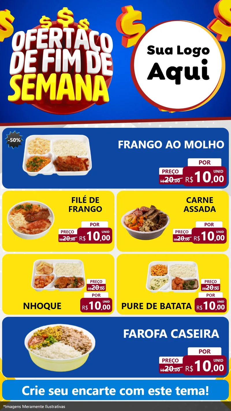 Modelo de TV para TV Vertical com o tema Ofertaço de Fim de Semana para Restaurante