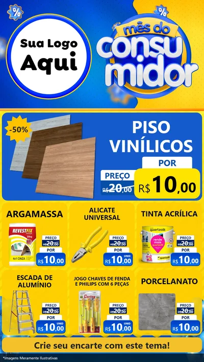 Modelo de Rede Social para Stories com o tema Mês do Consumidor para Material para Construção