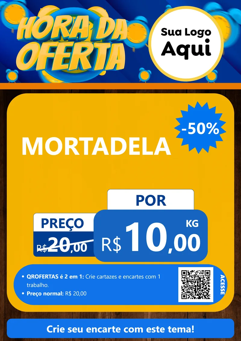 Modelo de Cartaz para Cartaz A4 Vertical com o tema Hora da Oferta para Frios e Laticínios