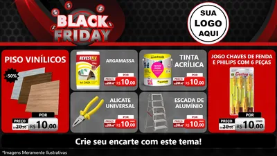 Modelo de TV para TV Horizontal com o tema Black Friday para Material para Construção