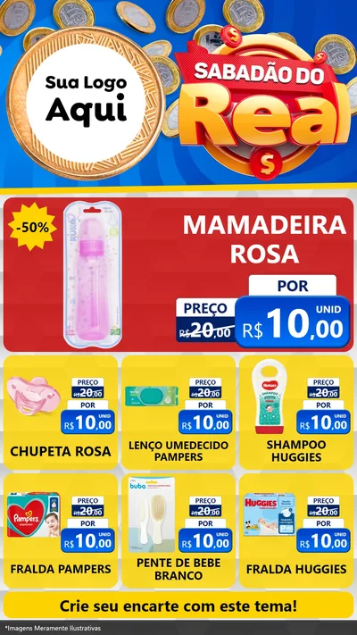 Modelo de Rede Social para Stories com o tema Sabadão do Real para Bebês