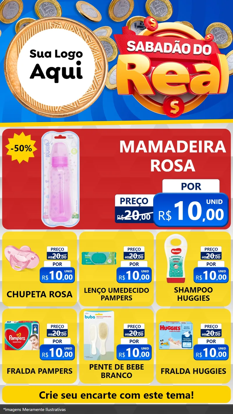 Modelo de Rede Social para Stories com o tema Sabadão do Real para Bebês