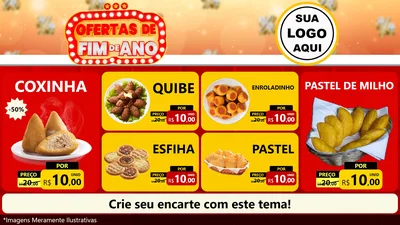 Modelo de TV para TV Horizontal com o tema Ofertas de Fim de Ano para Salgadaria