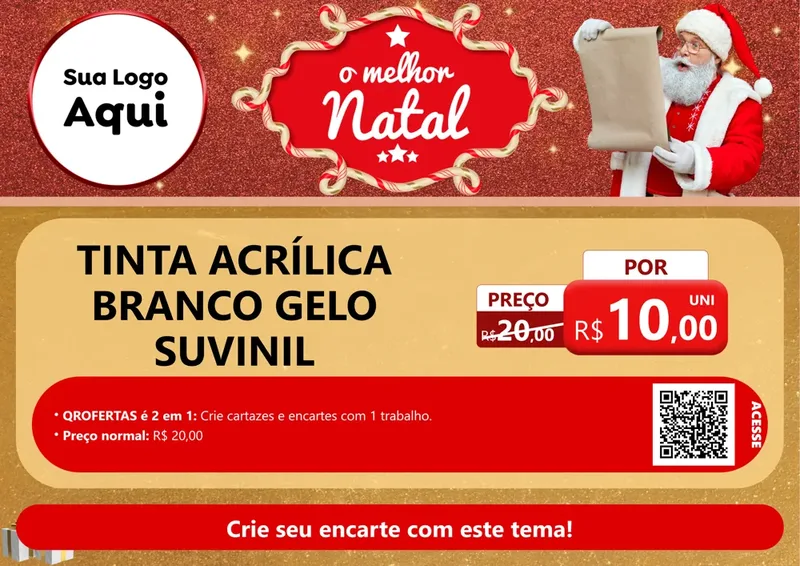 Modelo de Cartaz para Cartaz A4 Horizontal com o tema O Melhor Natal para Tintas e Ferramentas