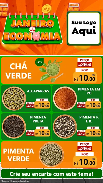 Modelo de TV para TV Vertical com o tema Janeiro da Economia para Produtos Naturais
