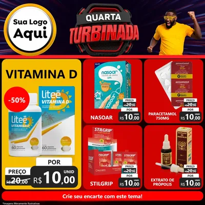 Modelo de Rede Social para Feed Facebook com o tema Quarta Turbinada para Farmácia