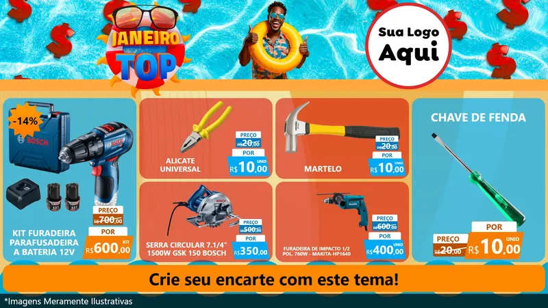 Modelo de TV para TV Horizontal com o tema Janeiro Top para Maquinas e Ferramentas