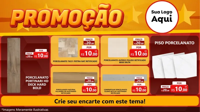 Modelo de TV para TV Horizontal com o tema Promoção para Pisos e revestimentos