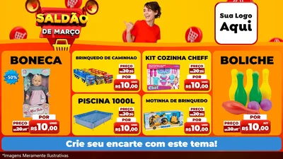 Modelo de TV para TV Horizontal com o tema Saldão de Março para Brinquedos