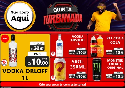 Modelo de Encarte para Encarte A4 Horizontal com o tema Quinta Turbinada para Distribuidora de bebidas