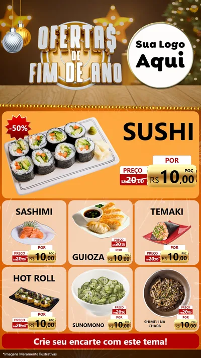Modelo de Rede Social para Stories com o tema Ofertas de Fim de Ano para Comida japonesa