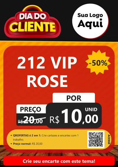 Modelo de Cartaz para Cartaz A4 Vertical com o tema Dia do Cliente para Perfumes