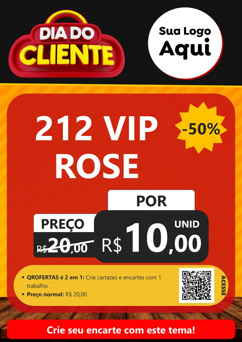 Modelo de Cartaz para Cartaz A4 Vertical com o tema Dia do Cliente para Perfumes