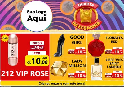 Modelo de Encarte para Encarte A4 Horizontal com o tema Quarta da Economia para Perfumes