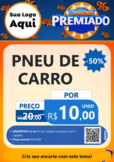 Modelo de Cartaz para Cartaz A4 Vertical com o tema Janeiro Premiado para Auto peças