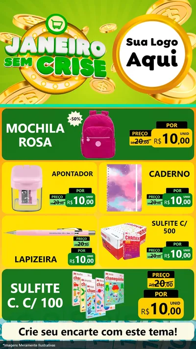 Modelo de TV para TV Vertical com o tema Janeiro Sem Crise para Papelaria