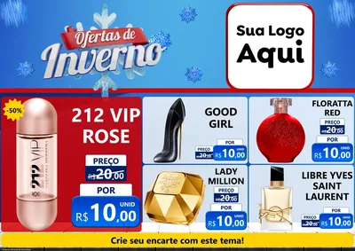 Modelo de Encarte para Encarte A4 Horizontal com o tema Ofertas de Inverno para Perfumes
