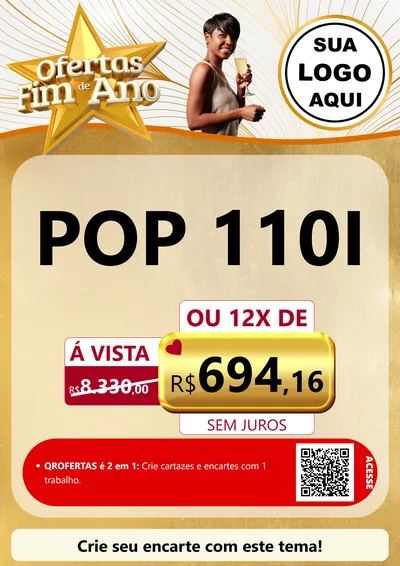 Modelo de Cartaz para Cartaz A4 Vertical com o tema Ofertas Fim de Ano para Concessionaria de Motos