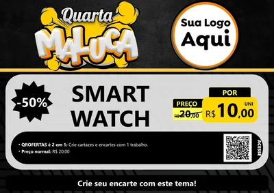 Modelo de Cartaz para Cartaz A4 Horizontal com o tema Quarta Maluca para Informática