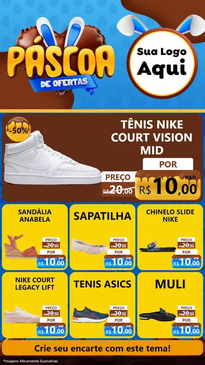Modelo de Rede Social para Stories com o tema Páscoa de Ofertas para Calçados