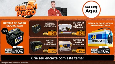 Modelo de TV para TV Horizontal com o tema Ofertas Relâmpago - Moto / Auto para Baterias Elétricas