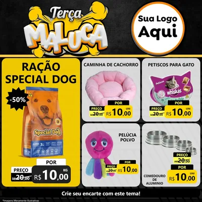 Modelo de Rede Social para Feed Facebook com o tema Terça Maluca para Pet Shop