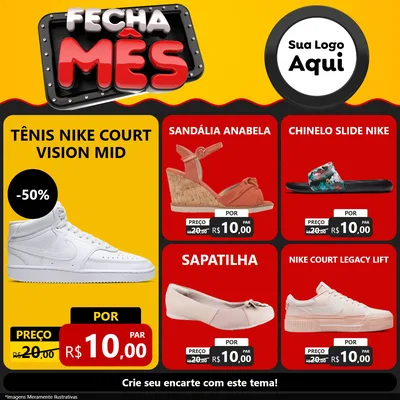 Modelo de Rede Social para Feed Facebook com o tema Fecha Mês para Calçados