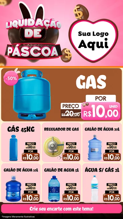 Modelo de Rede Social para Stories com o tema Liquidação de Páscoa para Água e gás